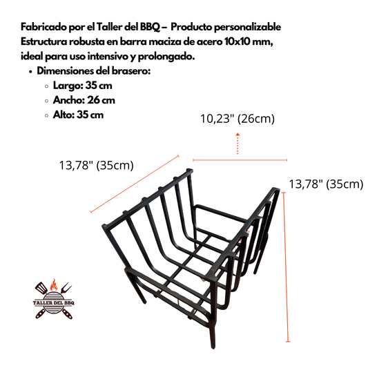 Brasero para Parrilla, Asador y Paellero  para Carbón y Leña | Fabricado por el #TallerDelBBQ